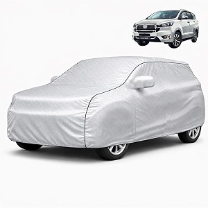 autofy car cover waterproof silvertech for toyota innova crysta year 2016 onwards - innova crysta car cover dust amp uv protection innova crysta car body cover with mirror pocket soft cotton lining