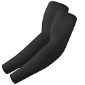 Autofy AeroX 300 GSM Outdoor Indoor Use Unisex Arm Sleeves UV Tan Protection for Men Women Children with Compression &amp; Cooling Effect (Pack of 1-2pcs) (Black)