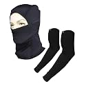 Autofy Pro-Fit Arm Sleeves (240 GSM) & Cool-Max Balaclava (240 GSM) Combo – Sweat Absorb Compression Arm Sleeves for Men Women, Balaclava Ideal for Any Outdoor Use (1 x Pair Sleeves; 1 x Balaclava)