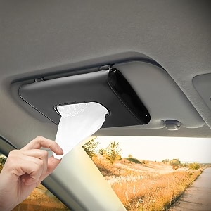 car tissue holder for visor and dashboard - interior accessories sun visor tissue holder stylish car decor black