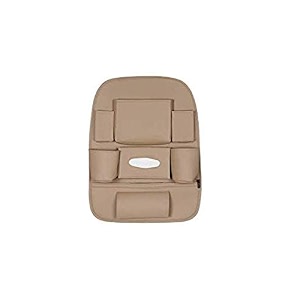 3d car auto seat back multi pocket storage bag organizer holder hanger accessory - beige
