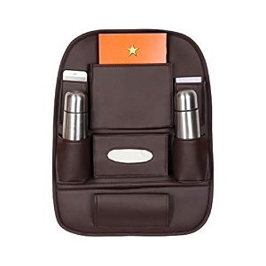 3d car auto seat back multi pocket storage bag organizer holder hanger accessory - coffee