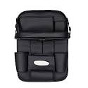 3D Car Auto Seat Back Multi Pocket Storage Bag Organizer with Car Meal Tray - Black, Faux Leather
