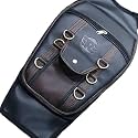 Uniware Leather Scratch Proof Petrol Tank Cover/Tank Bag Compatible for Royal Enfield Classic 350/500, Royal Enfield Bullet,Electra and Standard Models - Line Design (Black)