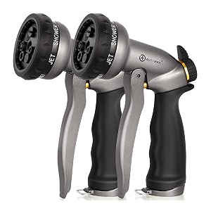 automan garden hose nozzle -2 pack 100 metal high pressure spray nozzle labor-saving design heavy duty water hose nozzle for garden watering car washing window cleaningpets bathing