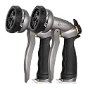 AUTOMAN Garden Hose Nozzle -2 Pack, 100% Metal High Pressure Spray Nozzle, Labor-Saving Design, Heavy Duty Water Hose Nozzle for Garden Watering, Car Washing, Window Cleaning,Pets Bathing
