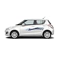 Car Side Decal Stickers Exterior Graphics, Vinyl Printed Strips All Universal Car Decorative Body Multicolored U2_Blue
