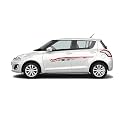 Car Side Decal Stickers Exterior Graphics, Vinyl Printed Strips All Universal Car Decorative Body Multicolored U18_Red