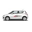 Car Side Decal Stickers Exterior Graphics, Vinyl Printed Strips All Universal Car Decorative Body Multicolored U2_Red-Self-Adhesive