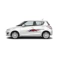 Car Side Decal Stickers Exterior Graphics, Vinyl Printed Strips All Universal Car Decorative Body Multicolored U8_Red-Self-Adhesive