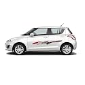 Car Side Decal Stickers Exterior Graphics, Vinyl Printed Strips All Universal Car Decorative Body Multicolored U4_Red-Self-Adhesive