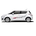 Car Side Decal Stickers Exterior Graphics, Vinyl Printed Strips All Universal Car Decorative Body Multicolored U1_Red-Self-Adhesive