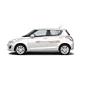 Car Side Decal Stickers, Vinyl Printed Multicolored U12_Red, Self-Adhesive, Universal Fit, 5 cm x 18 cm