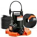 Automatic 1/2 HP Swimming Pool Cover Pump with 25ft Hose Kit 3500GPH Submersible Water Pump with Filter Net 3/4” Adapter &amp; 25ft Power Cord 110V Sump Pump for Swimming Pool Hot Tubs Pond Basement