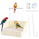 Automatic Bird Bath with Pump, Large Indoor Bird Shower Fountain with Running Water, USB Bird Bathtub for Parakeet, Cockatiel, Conure, Budgie, Lovebird, African Grey, Amazon Parrot