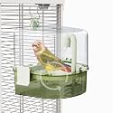 Water Circulation Bird Bath, Hanging Cage Shower Box(Green)