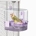 Water Circulation Bird Bath, Hanging Cage Shower Box(Purple)