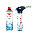 Automatic Camping Gas Torch Blowtorch Welding Flame Gun Food Butane Gun Torch with Butane Gas Canister 225 GM (Flame Gun & 2 Gas Cane)