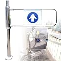 Automatic Closing Metal Door, 90° One-Way Safety Gate for Store, Warehouse, Library, and Bar Access Control
