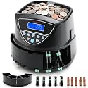 Automatic Coin Counter 300 Coins/min, Print-Compatible USD Change Counter