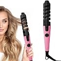 Automatic Curling Wand,Anti-Scald Ceramic Curling Iron,Portable Auto Spiral Hair Curler for Women,Detangle Scald-Free Fast Heating Rollers Suitable for Long and Short Hair Styling(Pink19)