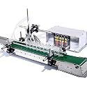 Automatic Liquid Filling Machine Line,4-Head Magnetic Pump Filler with 56.7in Conveyor,10-600ml Capacity,for Wine,Perfume &amp; Low-Viscosity Liquids 59in