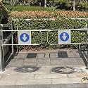 Automatic Metal Swing Gate - 90° One-Way Entrance Door, Durable 130x97cm Supermarket Swing Gate for Easy Access and Security, Ideal for High Traffic Areas.