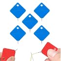 Automatic Needle Threader,2024 New Sewing Machine Needle Threader,Plastic Needle Threaders,Square Shape Easy Needle Threaders Tool (Blue-5 PCS)