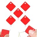 Automatic Needle Threader,2024 New Sewing Machine Needle Threader,Plastic Needle Threaders,Square Shape Easy Needle Threaders Tool (Red-5 PCS)