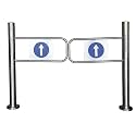 Automatic One-Way Swing Gate, Stainless Steel Safety Door for Supermarkets, Libraries &amp; Scenic Stores, Durable Entrance Barrier (Silver, 50x97 cm)