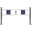 Automatic One-Way Swing Gate for Supermarket &amp; Warehouse, Metal Pedestrian Access Door, Security Barrier for Library &amp; Scenic Areas (Silver, 60x97 cm)