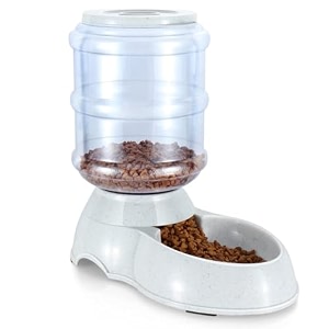 automatic pet feeder for dogs amp cats  gravity self-dispensing dry food dispenser  large capacity storage feeder for home use  non-electric easy-clean pet feeding station