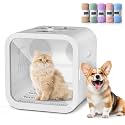 Automatic Pet Hair Dryer Box, 70L Dual Motor Fans Blower for Cats and Small Dogs, 360° Drying, Temperature Control, Self-Dryer Boxes with 4 Adjustable Speed Settings & 5 Drying Modes, 5 Towels, White