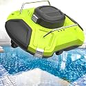 Automatic Robotic Pool Cleaner, Pool Automatic Vacuum Cleaner, Swimming Pool Cleaner Robot, LED Indicator, Strong Suction, with Hook, for Underwater Cleaning
