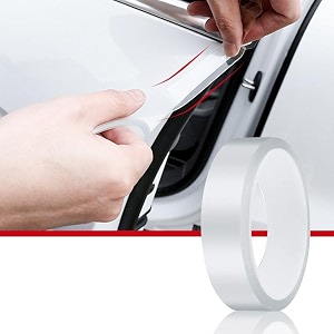 automaze car door universal edge guard clear door sill amp trim protector vinyl protection filmtape fit for most cars transparent 3cm x 98ft