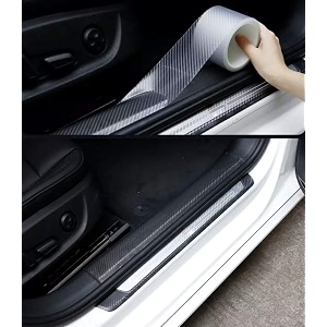 automaze car door universal edge guard clear door sill amp trim protector vinyl protection filmtape fit for most cars carbon white 5cm x 16ft