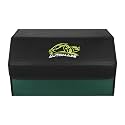 Automaze Car Trunk Organizer, PU Leather Trunk Cargo Organizer, Collapsible Portable Car Storage Organizer SUV, Grocery, Camping (Black With Suede Green, Medium)