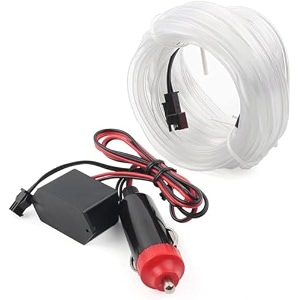 automaze el wire 5m16ft  soft dim glow neon rope light ideal for dark settings only ice blue 12v dc