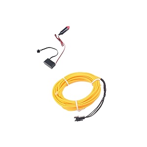 automaze el wire 5m16ft led flexible soft tube wire lights neon glowing car rope light dc 12v yellow