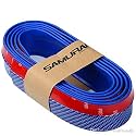 Automaze Samurai Car Bumper Lip Side Skirt Rubber Edge Decorative Protector, 2.5 Meter with 3M Tape &amp; Screws (Blue Carbon)