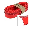 Automaze Samurai Car Body Kit Bumper Lip Side Skirt Rubber Edge Decorative Protector, 2.5 Meter with 3M Tape &amp; Screws (Red)