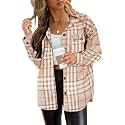 AUTOMET Shackets for Women Plaid Flannel Shirts