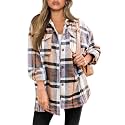 AUTOMET Shackets for Women Plaid Flannel Shirts