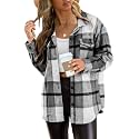AUTOMET Shackets for Women Plaid Flannel Shirts
