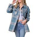 AUTOMET Shackets for Women Plaid Flannel Shirts