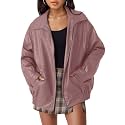 AUTOMET Women's Oversized Faux Leather Jacket for Fall and Winter