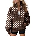 AUTOMET Women's Quarter Zip Oversized Sweatshirt Fleece Mock Neck Pullover