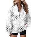 AUTOMET Women's Quarter Zip Oversized Sweatshirt Fleece Mock Neck Pullover