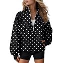 AUTOMET Women's Quarter Zip Oversized Sweatshirt Fleece Mock Neck Pullover