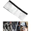 Automotive Heat Shield Sleeve, 3/4" x 3.3 Ft Aluminized Sleeving for Engine Bay - Protects Exhaust Hose &amp; Wiring from High Temp | Hook &amp; Loop Wrap (Zip Ties Not Included)